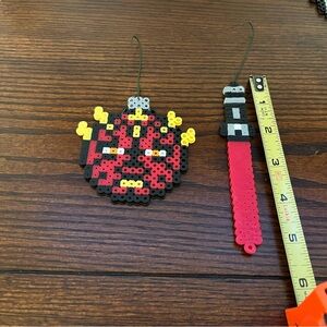 Star Wars Darth Maul and Light Saber Perler Bead Christmas Tree Ornaments